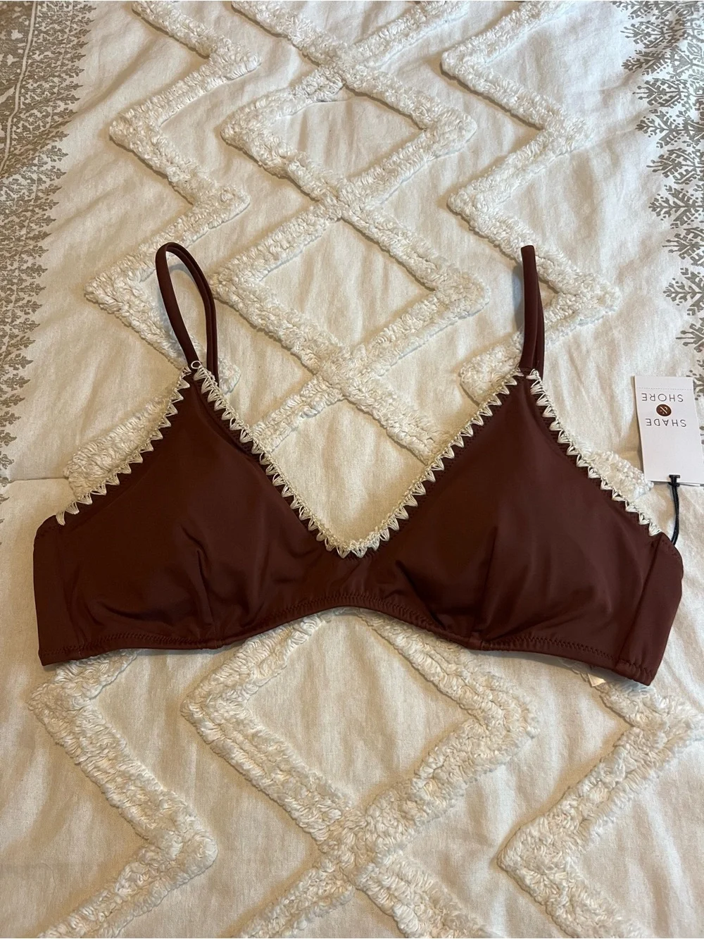 Shade & Shore Boho Bikini Top Size L NWT